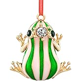 GROWTHMAGIC Green Frog Christmas Tree Ornaments - Metal Frog Christmas Ornaments Green Frog Weihnachtsgurke Xmas Decoration Gifts for Men Boy Girl Kid