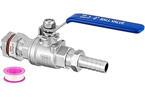 TIANTIANUP 1/2 Inch NPT home brew bulkhead weldless ball valve stainless steel 304 for Homebrew beer Kettle tap equipment kit, weldless water tank spigot