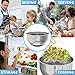 Premium Stainless Steel Mixing Bowls With Non Slip Bottom and Lids (Set of 4).Sizes 8, 5, 3, 1.5 For Healthy Meal. Nesting & Stackable. Monka