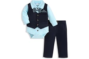 Crazyme Newborn Baby Boy Clothes Gentleman Outfits Long Sleeve Romper Bowtie Tuxedo Suit