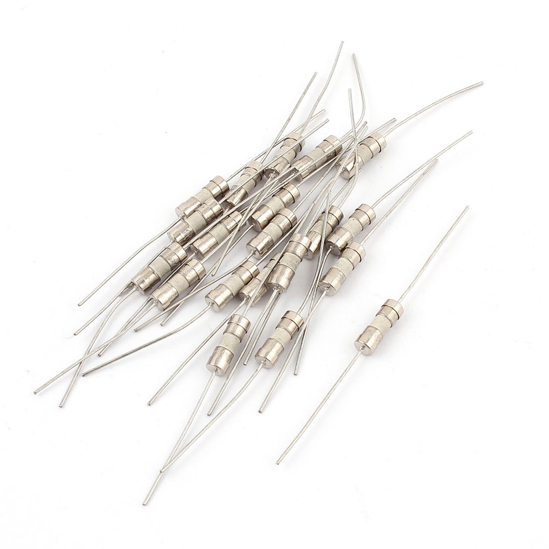 Sourcingmap 20pcs AC 250V 2A 4x11mm Slow-Blow Acting Axial Lead Ceramic Fuse Tube