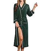 HEARTNICE Womens 100% Cotton Robe, Soft Kimono Spa Long Bathrobe Lightweight Loungewear