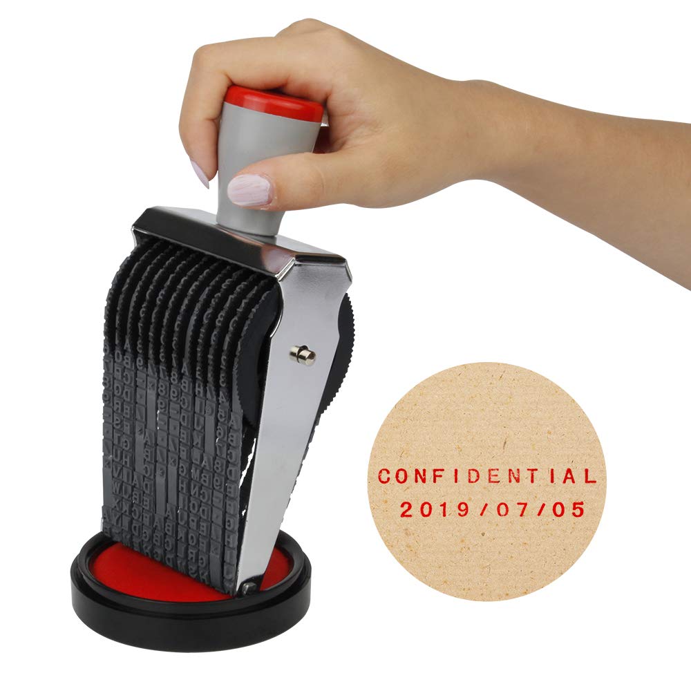 Amytalk 12 Digits Roller Stamp Personalized English Alphabet Number