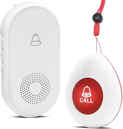 SINZUX Personal Alarm System for Elderly UK Plug-in Receiver + Transmitter