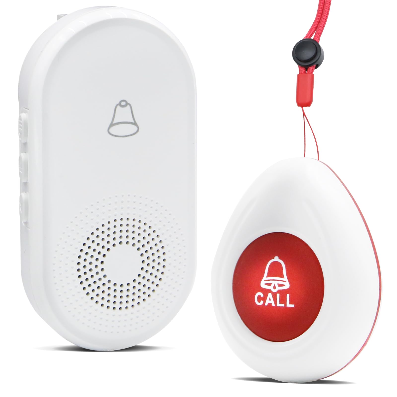 Personal Alarms for Elderly/Caregiver Pager/SOS Panic Call Button/Elderly Alarm Call Bell Button/Home Alarm System for Elderly Patient Nurse1 UK Plug-in Receiver + 1 Transmitter