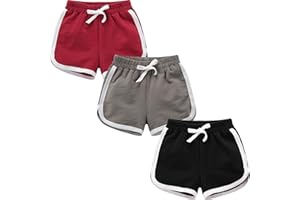 BYONEME 3 Pack Little Big Girls Running Athletic Cotton Shorts Toddler Kids Workout Dance Dolphin Short