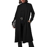 OUGES Women's Wool Blend Maxi Cardigan Open Front Oversized Long Coat Knitted Sweater 2026 Trendy Winter Outfits with Pockets