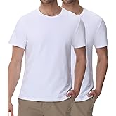wirarpa Men's Cotton Undershirts Tee Short Sleeve Crew Neck Classic T-Shirt for Men 2 Pack