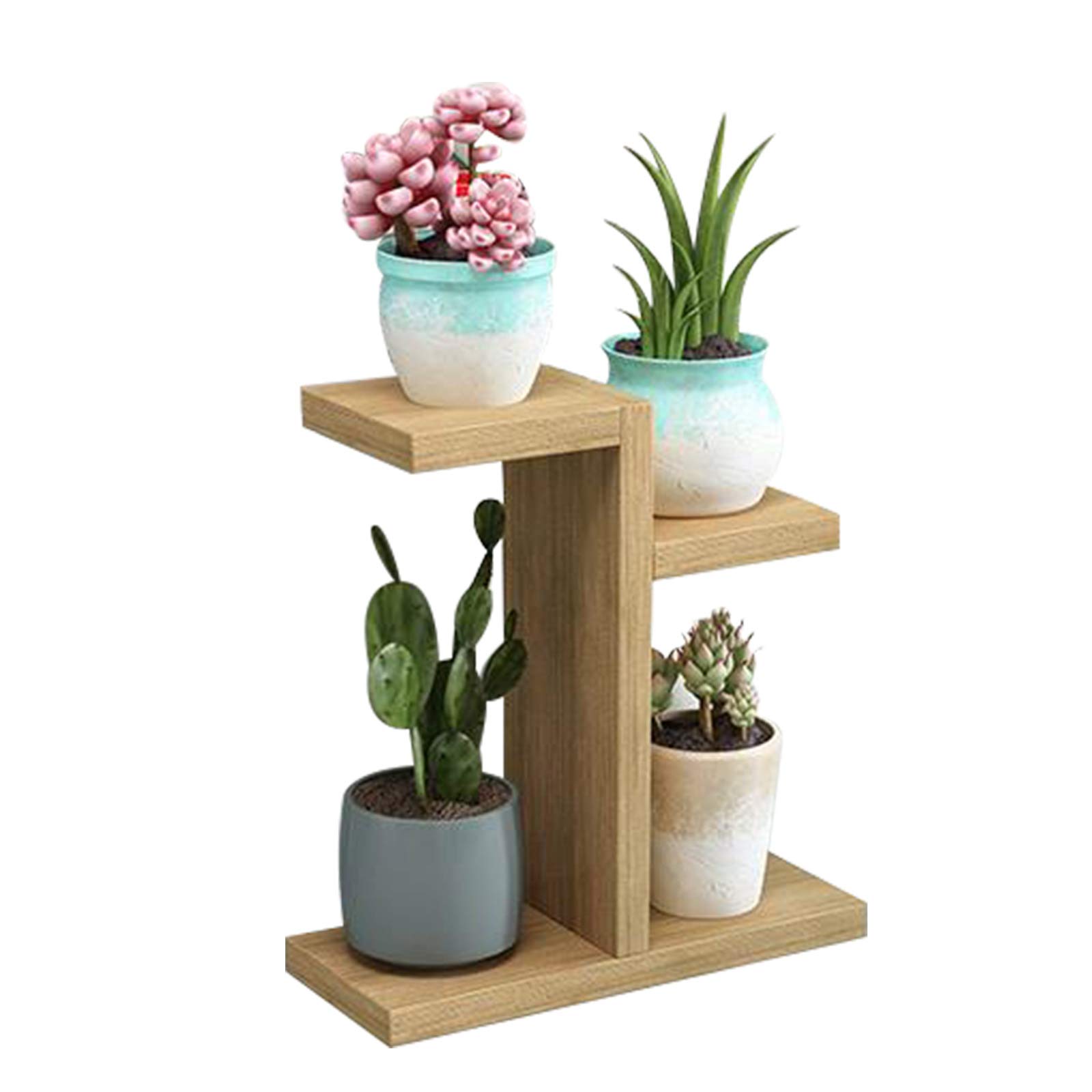 QLINDGK Wooden Succulent Stand, 2Tier Succulent Mini Plant Shelves,Tabletop Plant Shelf Holder Indoor Small Windowsill Flower Shelf Display Rack for Patio Garden Corner Balcony Living Room