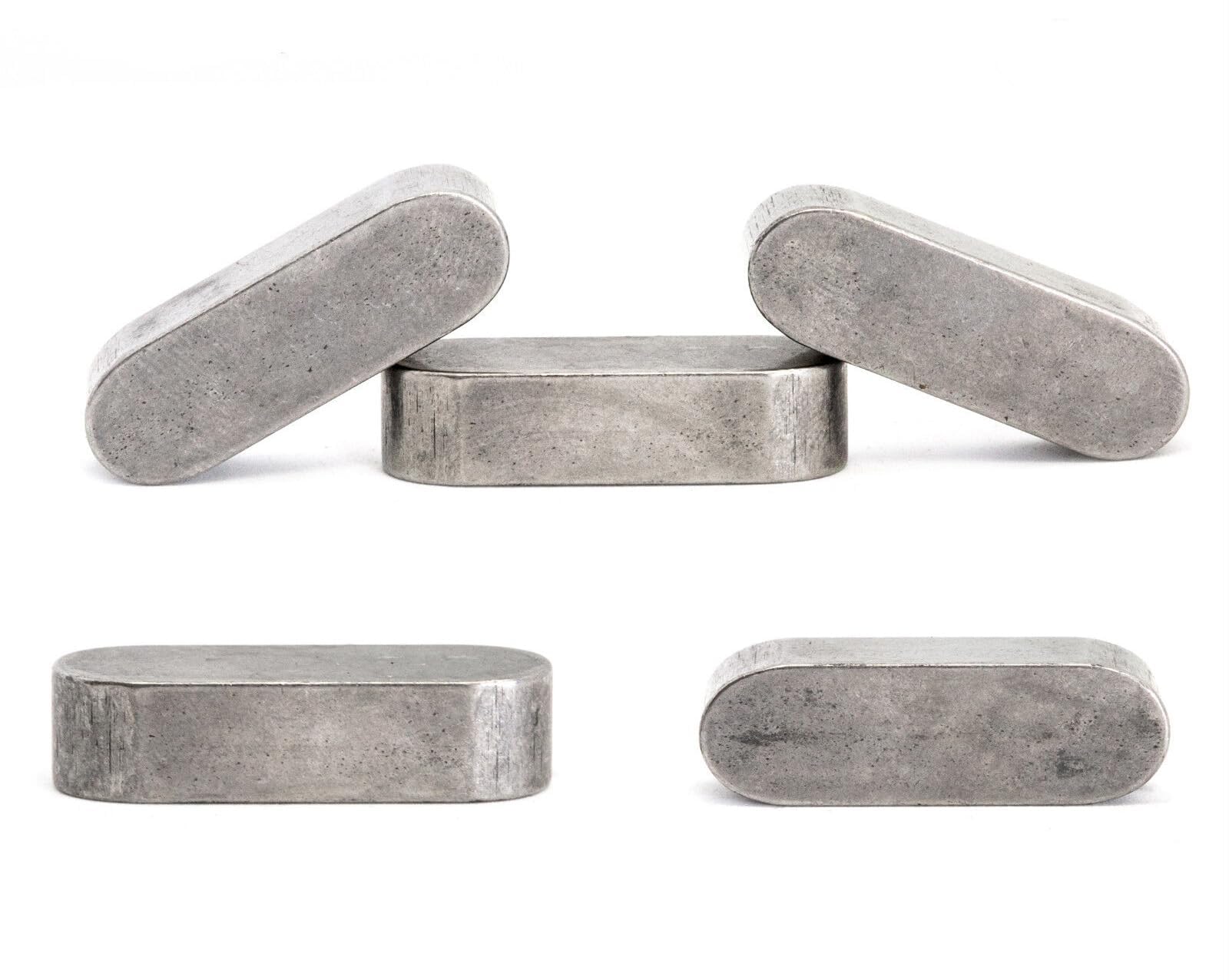 Screws City 8mm x 7mm x 50mm Parallel Keys Round Ends Drive Shaft Steel Type A DIN 6885 Type A Feather Key Plain Steel (Pack of 2) F07ABC