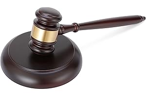 Apexstone Wooden Gavel and Block Set, Wooden Gavel and Sound Block Set for Lawyer Judge Auction Sale Gift