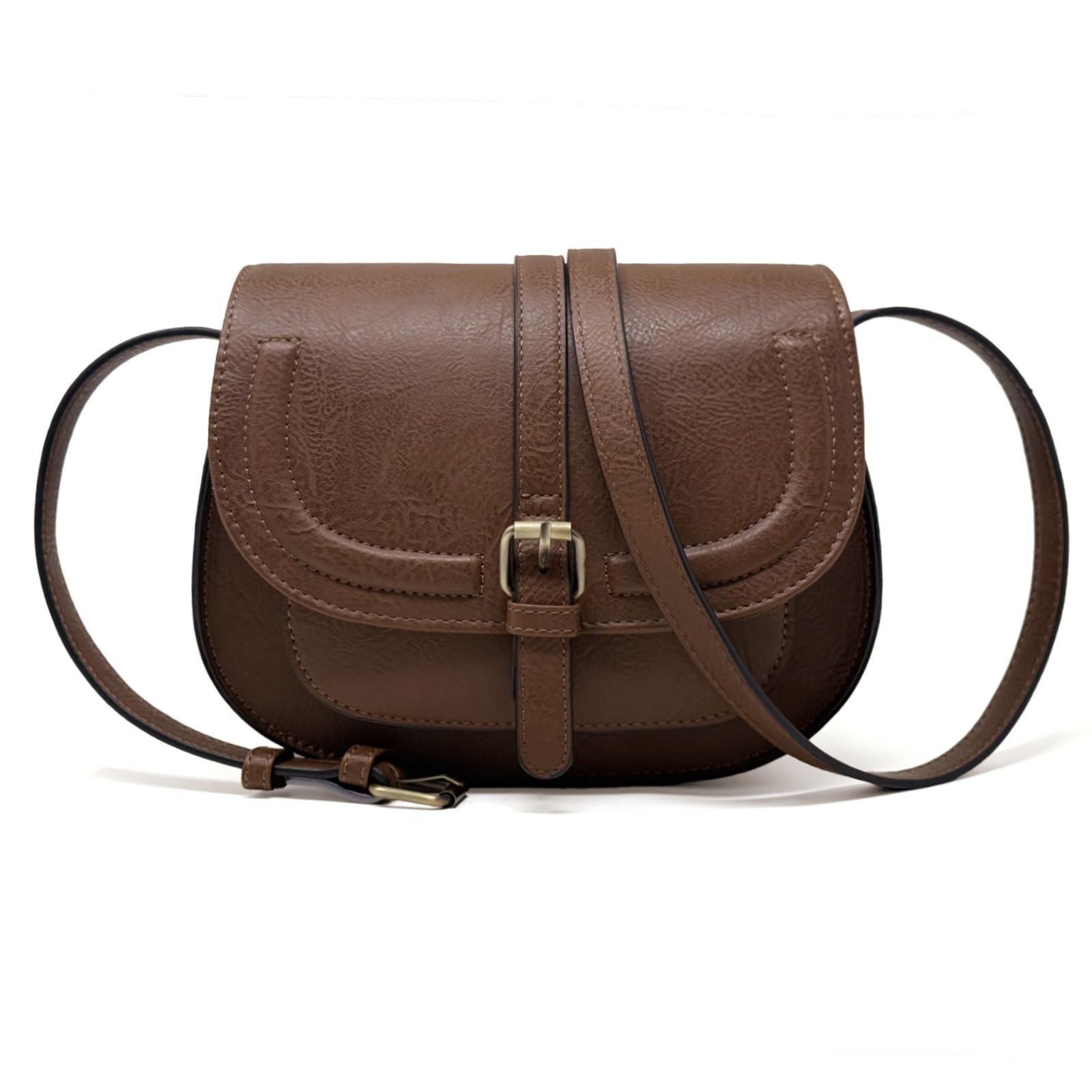 AFKOMST Crossbody Bag for Women, Small Satchel and Shoulder Bag,Vintage Saddle Handbags,Vegan Leather — image 1