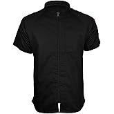 ChefsCloset Seneca Men's Short Sleeve Chef Coat – Professional Mens Chef Jacket for with Center Zipper and Mesh Panels