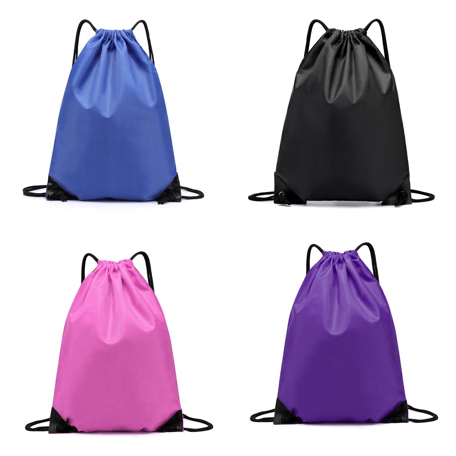 JOYVOX Waterproof Drawstring Gym Bags, 4-Pack Lightweight Swimming Bag, Durable Sports Backpack for Swim, Gym, Beach, Travel, Versatile and Portable