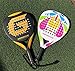 GRANDCOW Padel Racket Padel Racquet Carbon Fiber Surface with EVA Memory Flex Foam Core Diamond Shape Pop Tennis Paddle Rackets (Yellow)