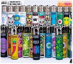 Set de 6 mecheros pequeños Clipper, diseños surtidos