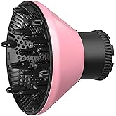 Universal Hair Diffuser Adaptable Hair Dryer Attachment for Blow Dryer Nozzles from 1.7 to 2.2 inch Diameter (Pink)