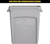 Rubbermaid Commercial Vented Slim Jim 87 Litre Green Recycling Bin FG354007GRN view 4