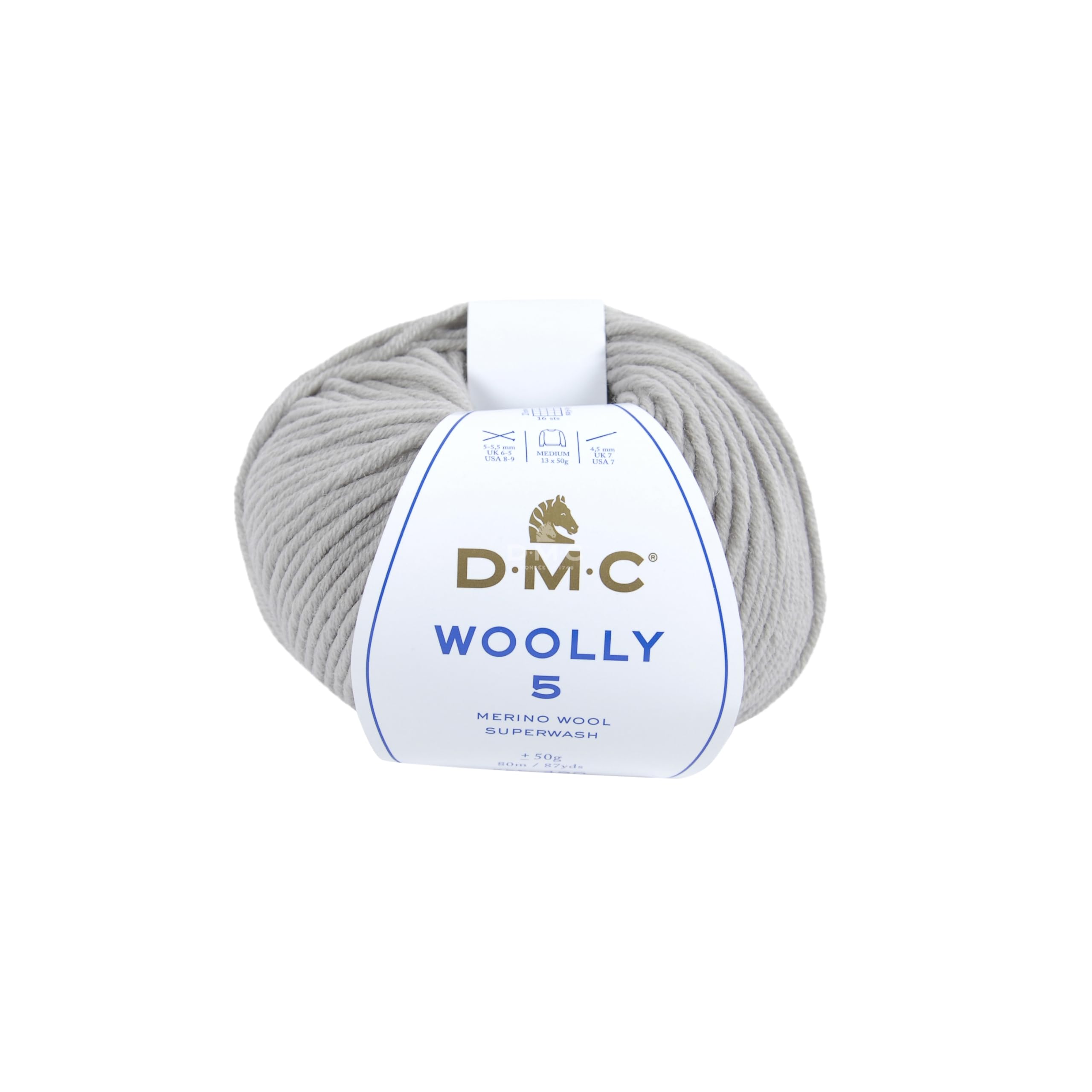 DMC Wolly 5" Merino Wool, Grey (31), 50g