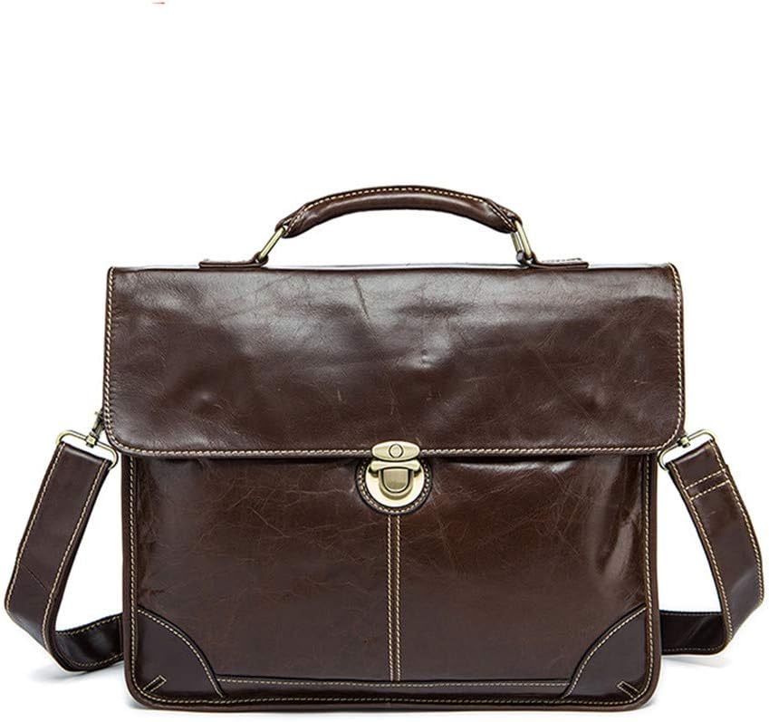Zhouminli Vintage Leather Tote Briefcase Laptop Briefcase
