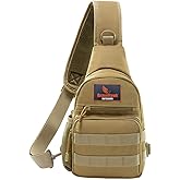 BraveHawk OUTDOORS Sling Chest Bag, 900D Nylon Tactical MOLLE Compact Crossbody Hiking Cycling Pack