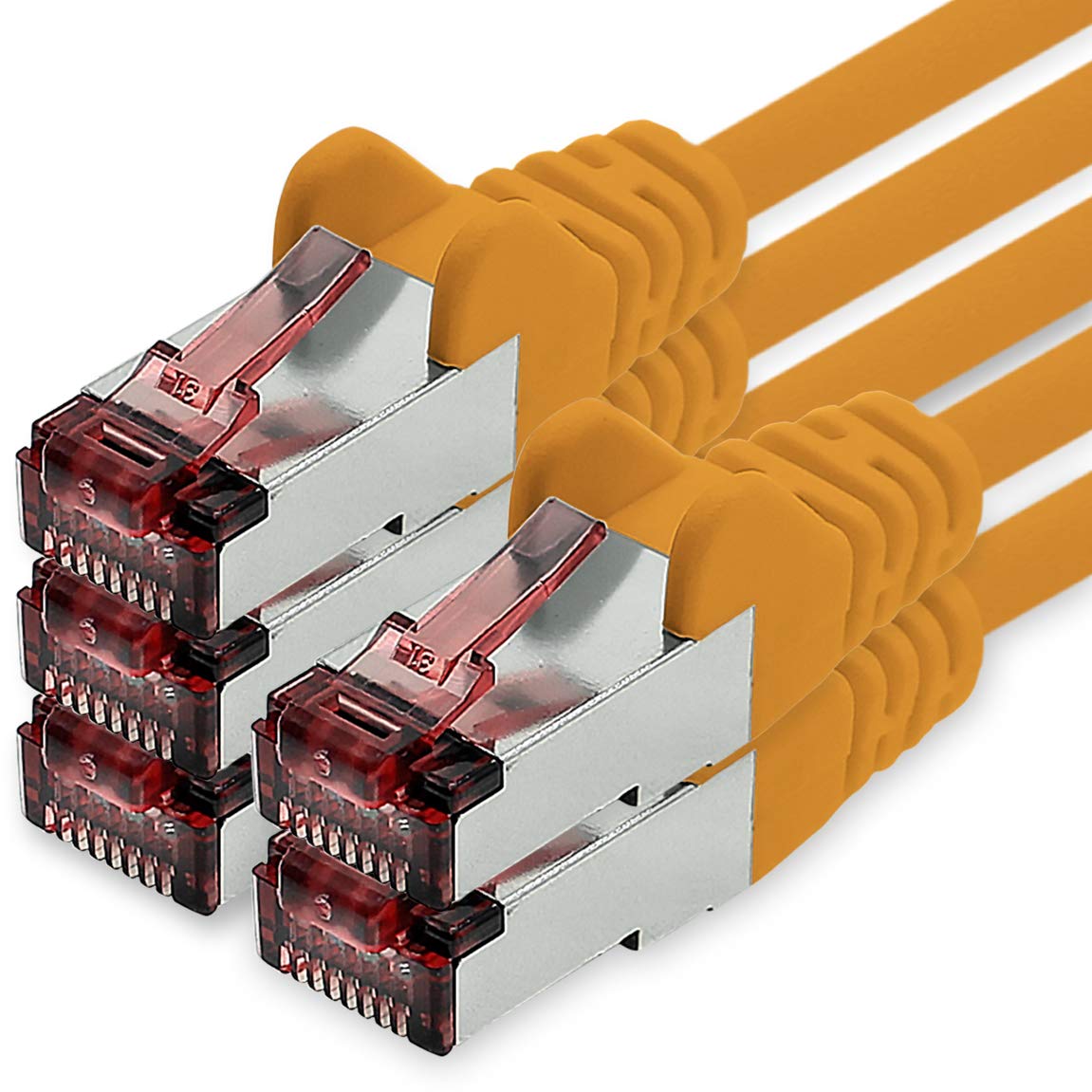 1CONN Cat6 network cable 5 x 2 m orange Ethernet cable Lankabel Cat6 Lan network cable Sftp Pimf patch cable 1000 Mbit s