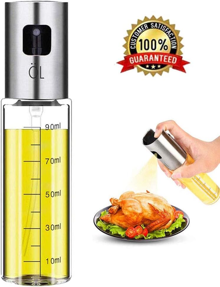 Uooker Mister for Cooking 3.4-Ounce Capacity Food-Grade Glass Bottle Vinegar Mist Spray Dispenser for BBQ Salad Baking Roasting Grilling Frying