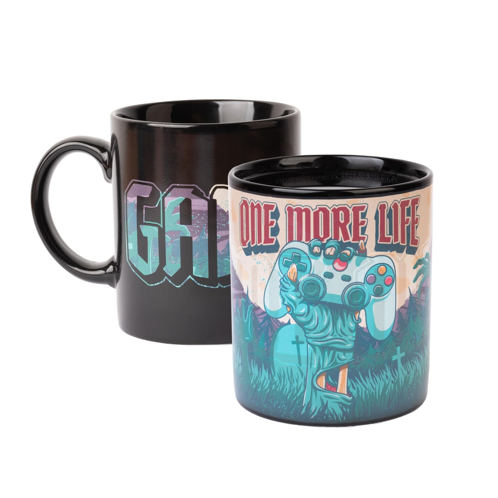 Grupo Erik Heat Changing Mug Gameration One More Life | 12.3 oz - 350 ml Coffee Mug Tea, Cool Mugs and Cups | Gamer Gifts Under 15 Pounds, Gaming Gifts