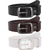 SUOSDEY 3 Pack FashionWomen Belts for Jeans Dresses Pants Ladies Leather Waist Belt with Elegant Buckle, Width 1.3"
