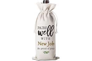 EILCOLY New Job Gifts Wine Bags Pairs Well With New Job Coworker Leaving Gifts Promotion Gift New Job Goodbye Going Away Gifts for Coworkers, Resigned Colleague, Boss, Friends, Superior Neighbor WB091