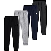 DKNY Boys Sweatpants - 4 Pack Active Performance Soft Fleece Boys Joggers Athletic Pants with Elastic Waistband and Pockets