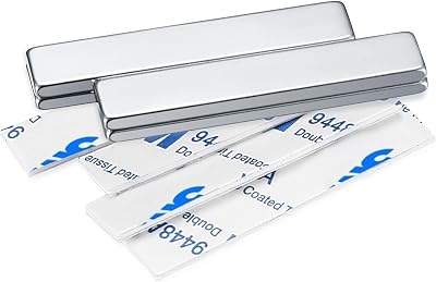 4 Pcs Neodymium Bar Magnets 50x10x3mm with Adhesive Strips