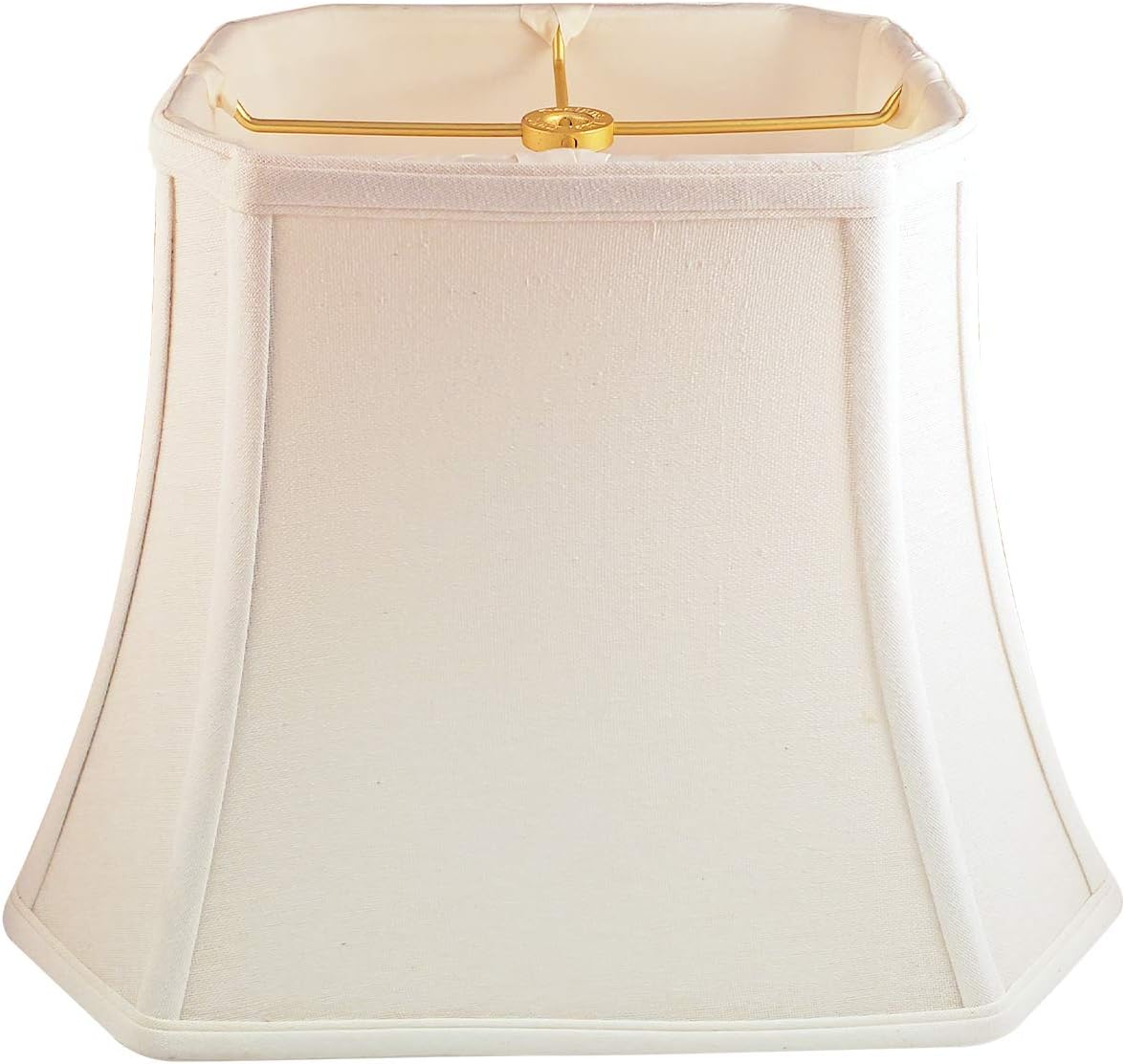 Royal Designs Rectangle Cut Corner Lamp Shade, Linen White, (5 x 6.5) x (8 x 12) x 10