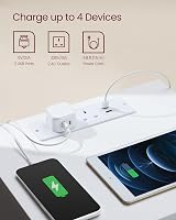 VASAGLE Kailyn Bedside Tables with Power Strip Cloud White LET831W15 view 3