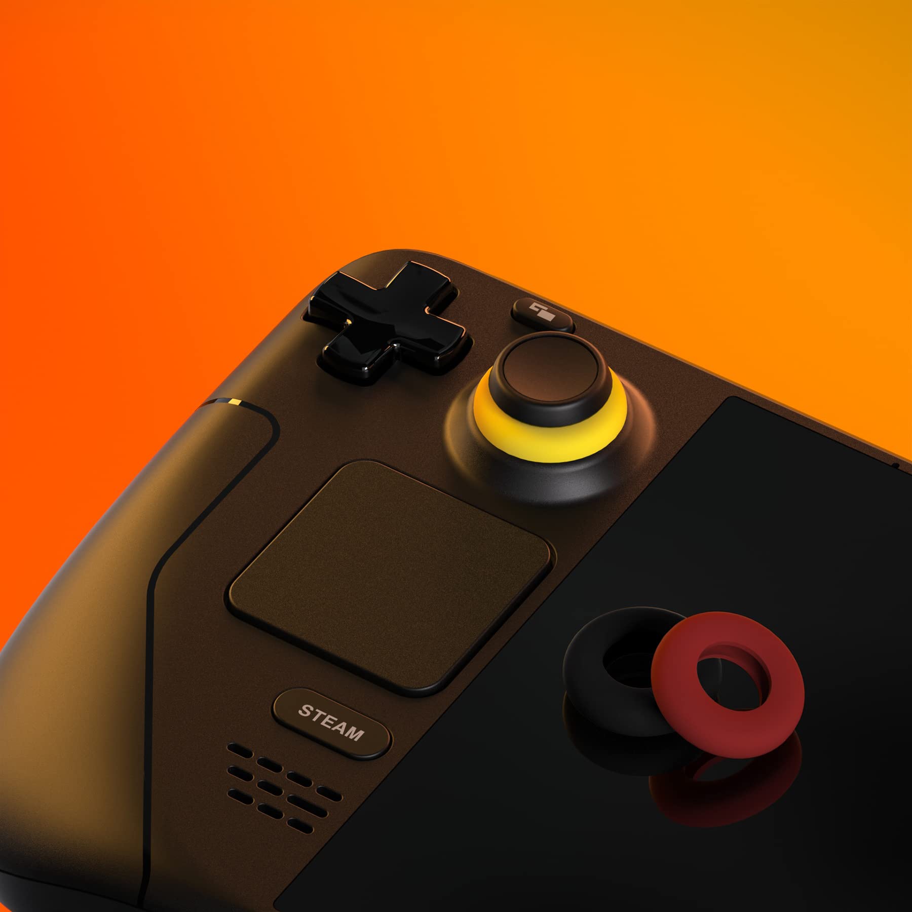 PlayVital 6 Pack Silicone Precision Rings for PS5, for PS4, for Xbox Series X/S, Xbox One, Xbox 360, for Switch 2 Pro, for Steam Deck - Aim Assist Target Motion Control, Red & Black & Yellow