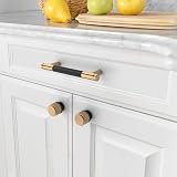 Amerdeco 10 Pack 3 Inch Matte Black Champagne Bronze Knurled Cabinet Pulls view 3
