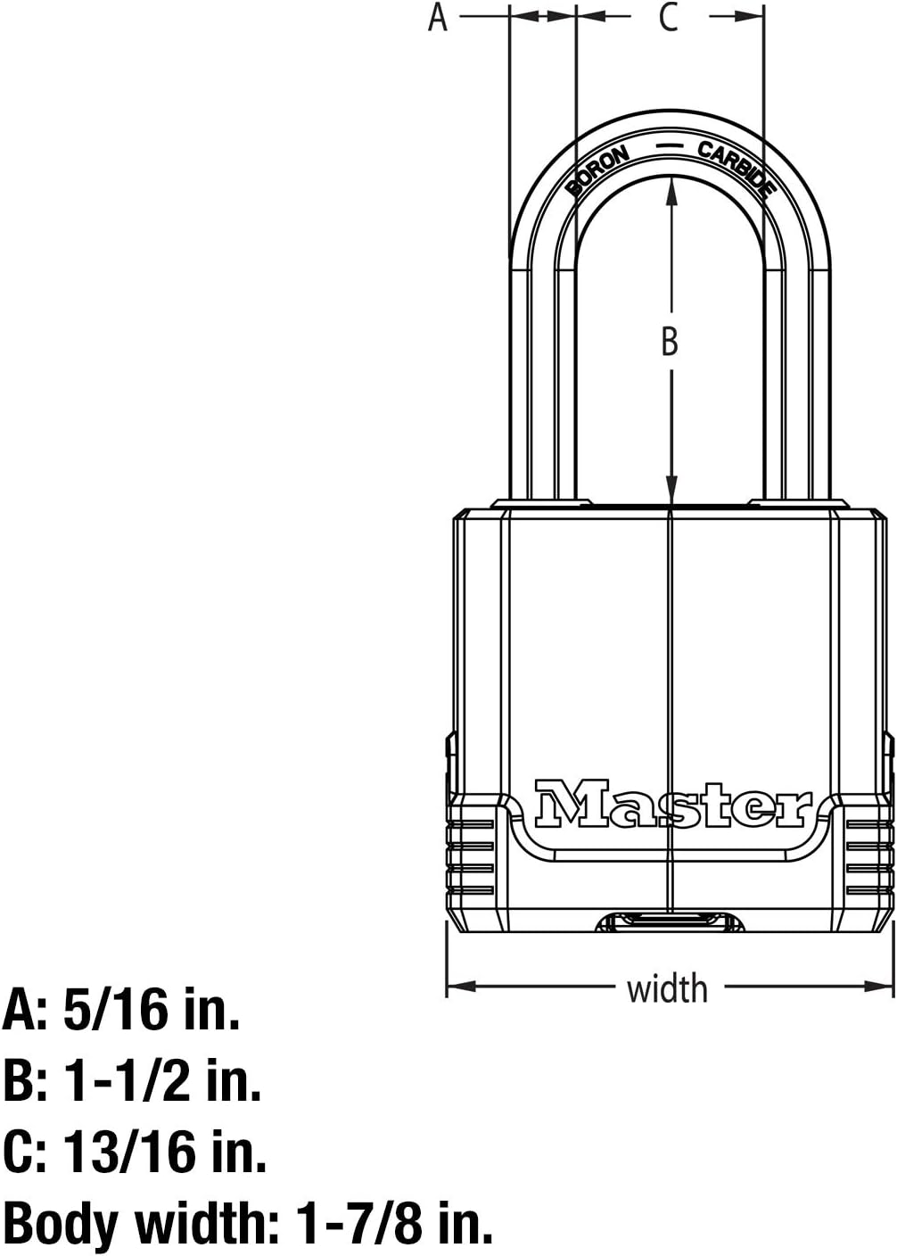 Master Lock Padlock, Magnum Covered Laminated Steel Lock, 1-7/8 in. Wide, M115XQLF (Pack of 4-Keyed Alike) - Padlocks - 