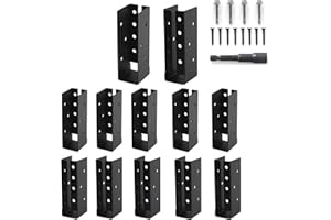 AXWHYS Concealed Joist Hangers, 12 Pcs of 2"x6" Outdoor Trim Concealed Flanges, Q235B Steel Powder Coated Concealed Mount Joist Hangers for 2"x6" Beam Swing…