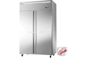 LCEKY 48"W 4 Door Commercial Freezer Stainless Steel 36 Cu.ft Freezer for Restaurant, Bar, Shop etc