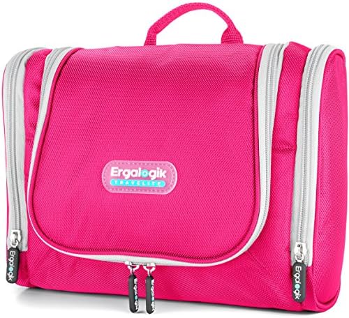 ErgaLogik TraveLite Premium Professional Travel Toiletry Bag (Pink)