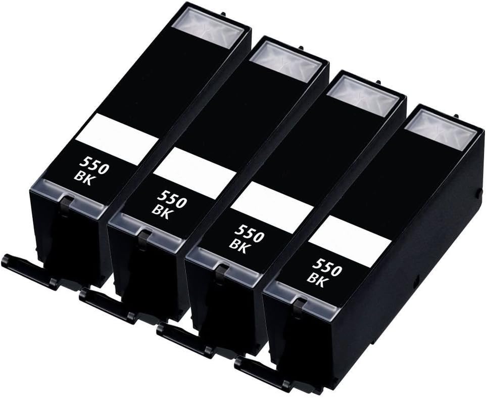 4 High Capacity Black Compatible Canon PGI550PGBk Printer Ink