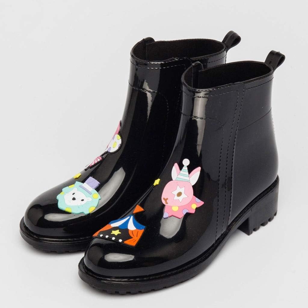 ZJOUJ Rain Boots Women's Fashion LowCut HandPainted Rain Boots