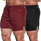 COOFANDY Men's 2 Pack Gym Workout Shorts Quick Dry Athletic Shorts 5 Inch Lightweight Sports Running Shorts with Pockets