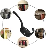 Kulannder 10Pcs Heavy Duty Double Coat Hooks Black Vintage Wall Mounted Hat view 3