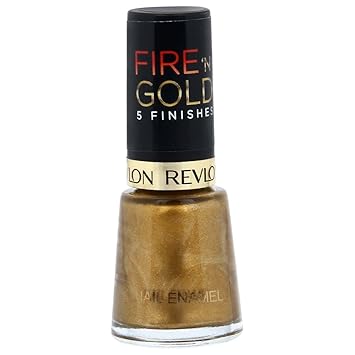 Revlon Womens Fire 'N' Gold 5 Finishes Nail Enamel, Gold Metal, 8 ml