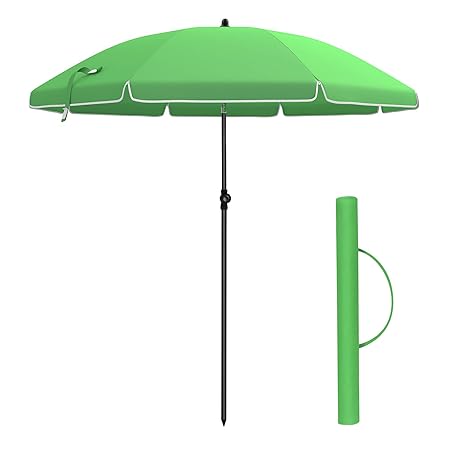 SONGMICS Sonnenschirm, 180cm, Marktschirm, Sonnenschutz, achteckiger Gartenschirm aus Polyester, knickbar, mit Tragetasche, o