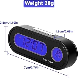 3 Pack Car Clocks with Fahrenheit Temperature Blue