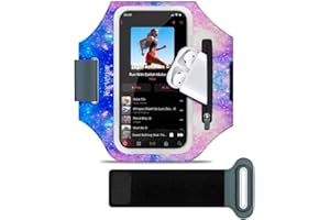 Karvense Running Phone Holder, Arm Band for Running for iPhone & Samsung Galaxy, Cell Phone Armband Holder for Walking, Gym, Workout, Men, Women, w/Adjustable Strap & Zipper Pocket (Purple-L)
