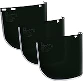 Blue Eagle Faceshield Replacement UV Visors (FC48G5) | Dark Green | UV Filter Level U6 (ANSI), 2-5(EN) | Polycarbonate | 3 PCS