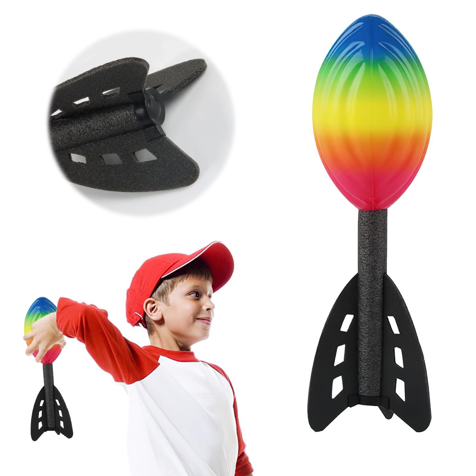 FainFun Vortex Aero, Rocket Aero Made of Soft Foam, Throwing Rocket Outdoor Fun for Young and Adult, Aero Flyer, Rocket Throwing Classic Long Distance, Throwing Toy for Beach, Pool, Garden